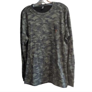 Helly Hansen Men’s X Large Green Merino Wool Base Layer Shirt Thermal Hiking